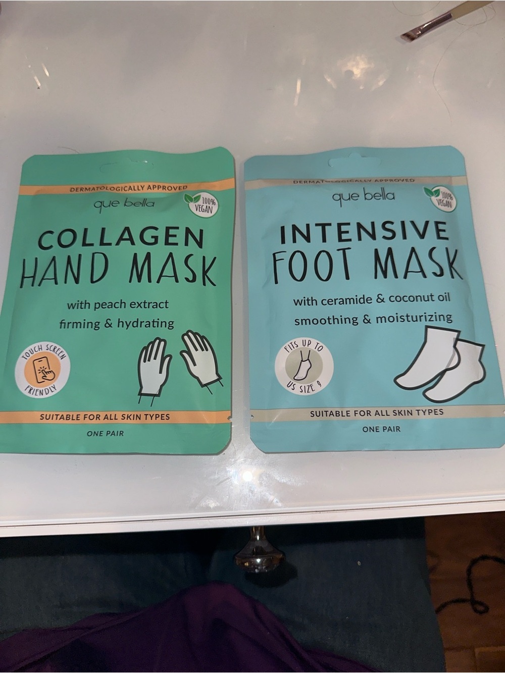 Que Bella Collagen Hand Mask - Mint Green | Firming & Hydrating
